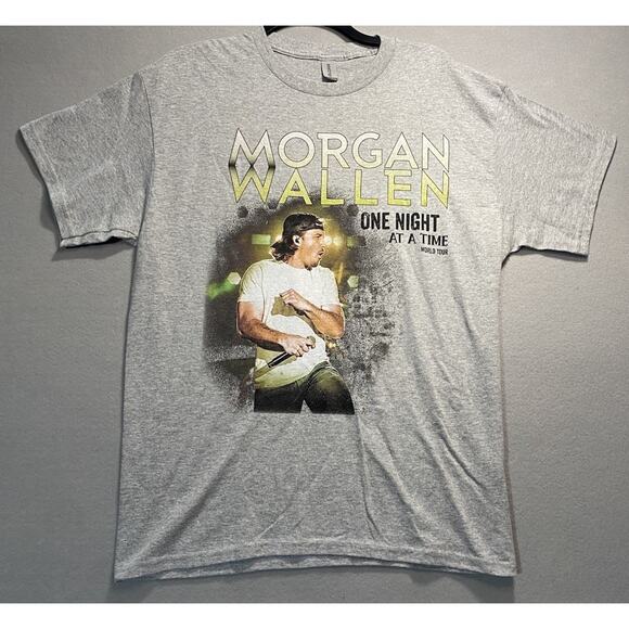 Morgan Wallen One Night at a Time 2024 Tour T Shirt Gray Large Country Music - Picture 1 of 6